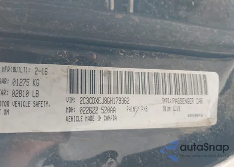 2016 Dodge Charger Srt 392 z USA, uszkodzony, nr VIN 2C3CDXEJ8GH179362